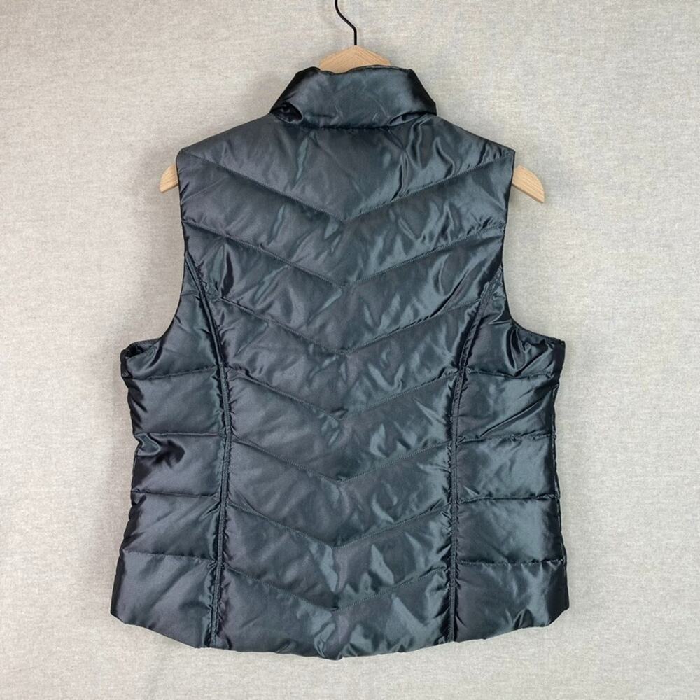 Lands End Womens Quilted Down Puffer Vest Size M Full Zip Mock Neck Outdoors - Picture 8 of 11